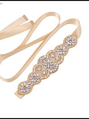 Rhinestone Bridal Belt Crystal Wedding Sash for Prom Evening Gown